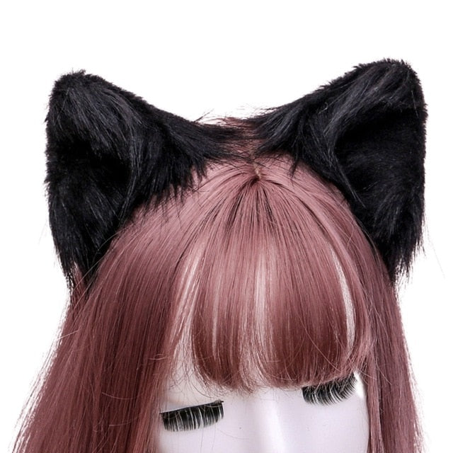 Horquillas para el pelo con orejas de bestia y Animal peludo, Anime Lolita, Lobo, gato, Cosplay, horquillas X7YA