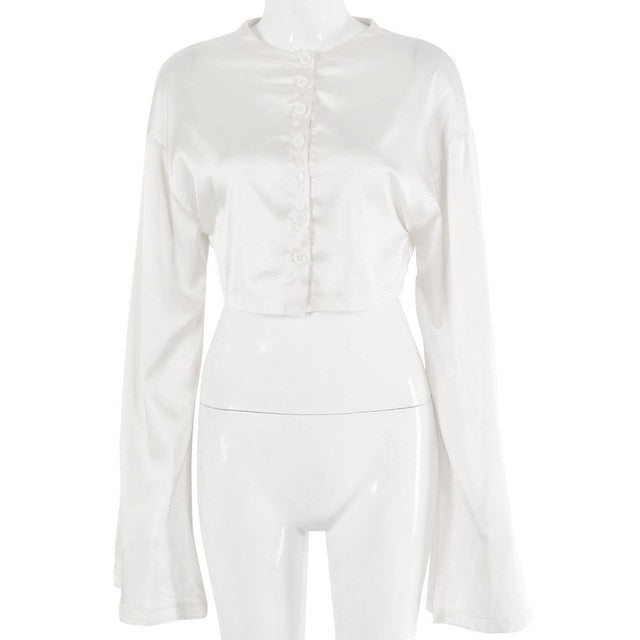 Fantoye, conjunto de vestido de dos piezas de satén informal para mujer, minifaldas de tubo con cuello redondo blanco, trajes de fiesta a la moda