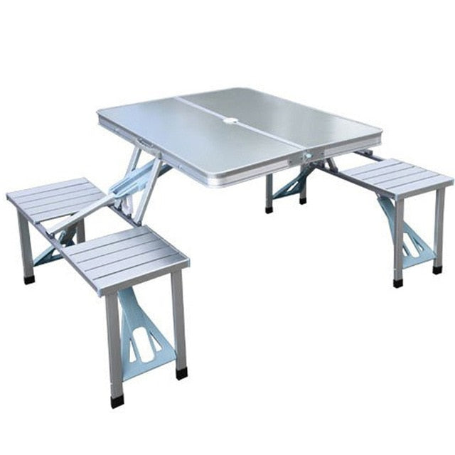 Mesa plegable para exteriores, silla para acampar, mesa de Picnic de aleación de aluminio, resistente al agua, ultraligera, mesa plegable duradera