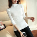 Fashion Solid White and Black Tops Sweaters 2021 Winter Long Sleeve Turtleneck Pullovers Womens Sweaters Femme Clothing 5218