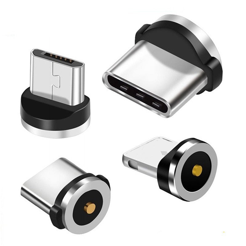 Round Magnetic Cable plug 8 Pin Type C Micro USB C Plugs Fast Charging Phone Magnet Charger Plug For iPhone 1m line chargering
