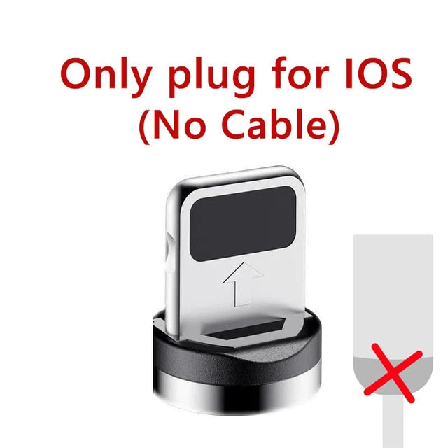 Cable magnético redondo enchufe 8 pines tipo C Micro USB C enchufes carga rápida teléfono imán cargador enchufe para iPhone 1 m línea de carga