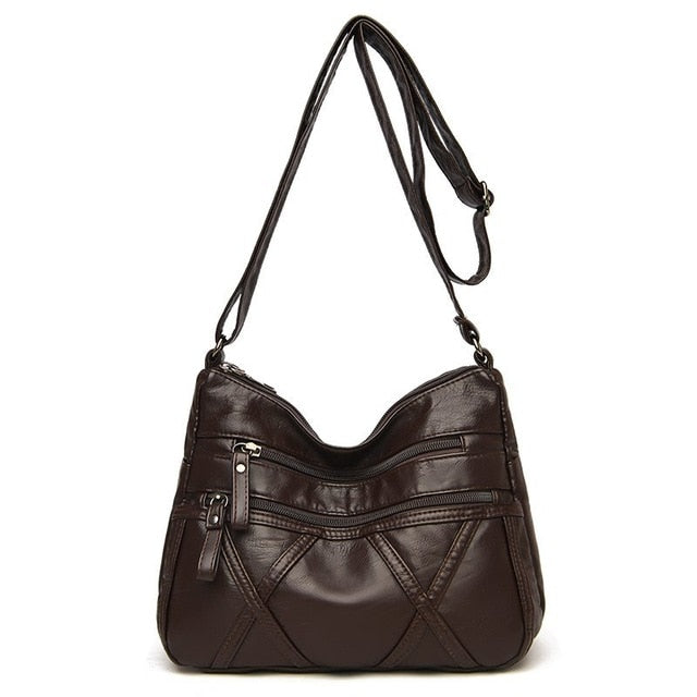 Hochwertige Damen-Umhängetaschen aus weichem Leder, mehrschichtige, klassische Crossbody-Tasche, Luxus-Designer-Handtasche und Geldbörse