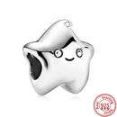 100% 925 Sterling Silver Feather Family Tree Snowflakes Boy Dangle Beads Fit Original Pandora Charms Bracelets DIY Women Jewelry