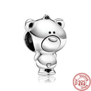 100% 925 Sterling Silver Feather Family Tree Snowflakes Boy Dangle Beads Fit Original Pandora Charms Bracelets DIY Women Jewelry