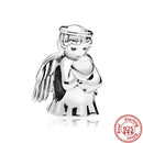 100% 925 Sterling Silver Feather Family Tree Snowflakes Boy Dangle Beads Fit Original Pandora Charms Bracelets DIY Women Jewelry