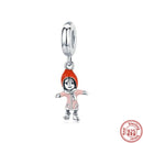 100% 925 Sterling Silver Feather Family Tree Snowflakes Boy Dangle Beads Fit Original Pandora Charms Bracelets DIY Women Jewelry