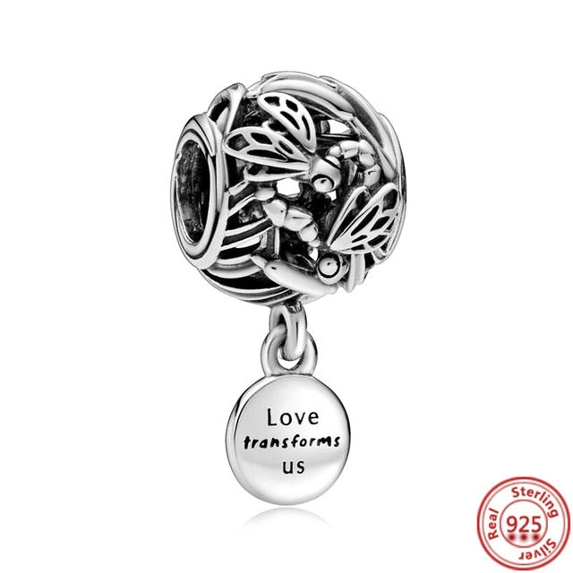 100% 925 Sterling Silver Feather Family Tree Snowflakes Boy Dangle Beads Fit Original Pandora Charms Bracelets DIY Women Jewelry