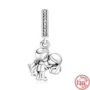 100% 925 Sterling Silver Feather Family Tree Snowflakes Boy Dangle Beads Fit Original Pandora Charms Bracelets DIY Women Jewelry