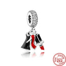 100% 925 Sterling Silver Feather Family Tree Snowflakes Boy Dangle Beads Fit Original Pandora Charms Bracelets DIY Women Jewelry