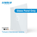 Livolo Luxury White Pearl Crystal Glass, EU standard, Only Glass Panel,  1Gang Panel ,For Switch Base