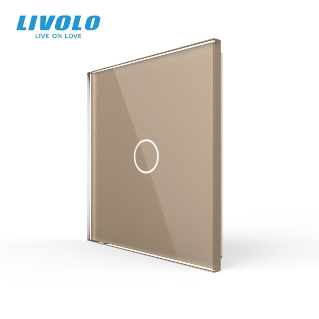 Livolo Luxury White Pearl Crystal Glass, EU standard, Only Glass Panel,  1Gang Panel ,For Switch Base