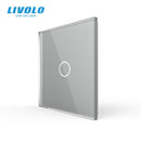 Livolo Luxury White Pearl Crystal Glass, EU standard, Only Glass Panel,  1Gang Panel ,For Switch Base