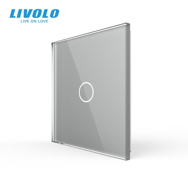 Cristal de perla blanca de lujo Livolo, estándar de la UE, solo Panel de vidrio, Panel de 1 unidad, para Base de interruptor