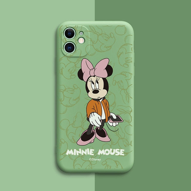 DISNEY 2021 Minnie Silicone Case for IPhone 11 Pro Xs Max iPhone SE 2020 6 6S 7 8 Plus Official Liquid Silicon 360 Full Cover