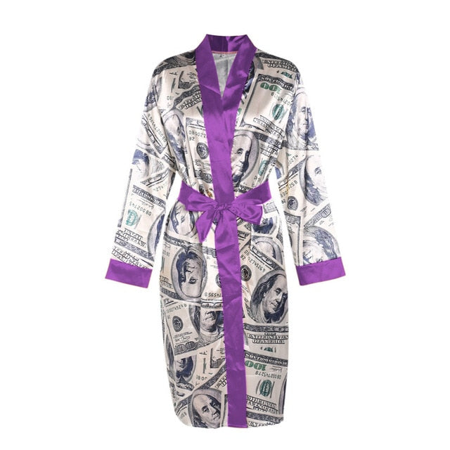 hirigin Aesthetic Cardigan Long Sleeve Midi Bandage Dress Money Pajamas Fall Clothes for Women 2020 Fashion Sexy Lounge Wear