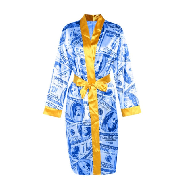 hirigin Aesthetic Cardigan Long Sleeve Midi Bandage Dress Money Pajamas Fall Clothes for Women 2020 Fashion Sexy Lounge Wear