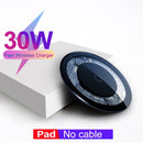 Cargador inalámbrico Qi de 30 W para iPhone 12 11 Pro Xs Max Mini X Xr 8 almohadilla de carga inalámbrica rápida de inducción para Samsung s8 s9 s10 note