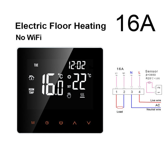 AVATTO Tuya WiFi Smart Thermostat, Elektrische Fußbodenheizung Wasser/Gas Boiler Temperatur Fernbedienung für Google Home, Alexa