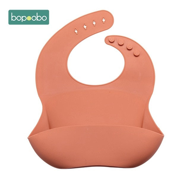 Bopoobo Baby Bib Adjustable Animal Picture Waterproof Saliva Dripping Bibs Soft Edible Silicone Saliva Towel Drooling Baby Scarf