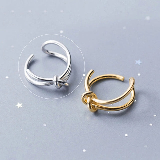 Xiyanike 925 Sterling Silber Gold offene Ringe für Frauen hohle unregelmäßige geometrische Geburtstagsfeier Schmuck Geschenke Zubehör