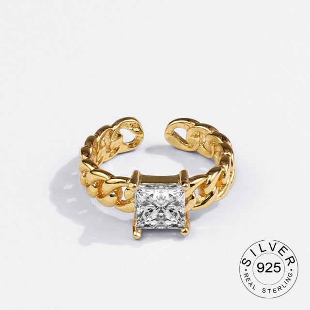 Echte 925 Sterling Silber Ringe für Frauen Vintage Gold Farbe Bump Verlobungsringe Silber 925 Schmuck Anillos Mujer