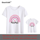 1pc Fashion  Mama and Mini Rainbow print Family Matching T-shirt Short Sleeve Family Look T-shirts Mother and Daughter Clothes
