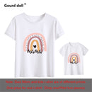 1pc Fashion  Mama and Mini Rainbow print Family Matching T-shirt Short Sleeve Family Look T-shirts Mother and Daughter Clothes