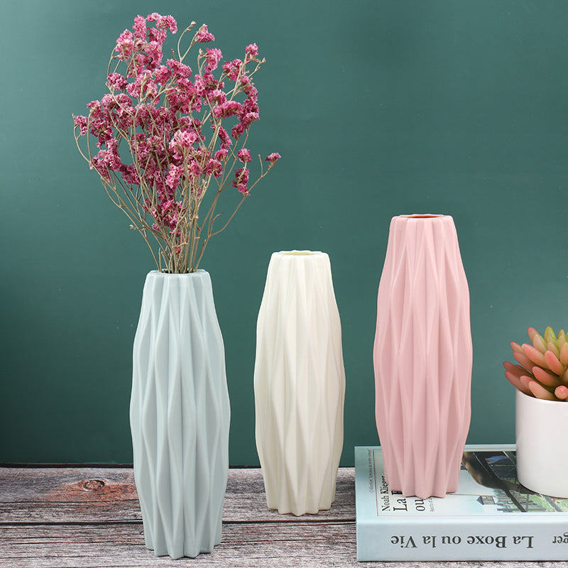 Blumenvase Weiß Imitation Keramik Blumentopf Dekoration Home Plastikvase
