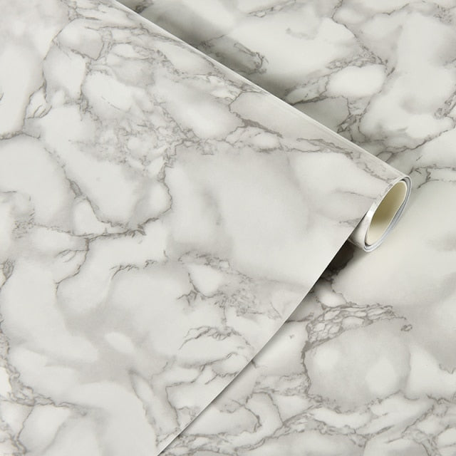 PVC Marble Self adhesive Wallpaper Decor Kitchen Bathroom 3D Waterproof marble Sticker Furniture Waterproof Desktop wall Sticker