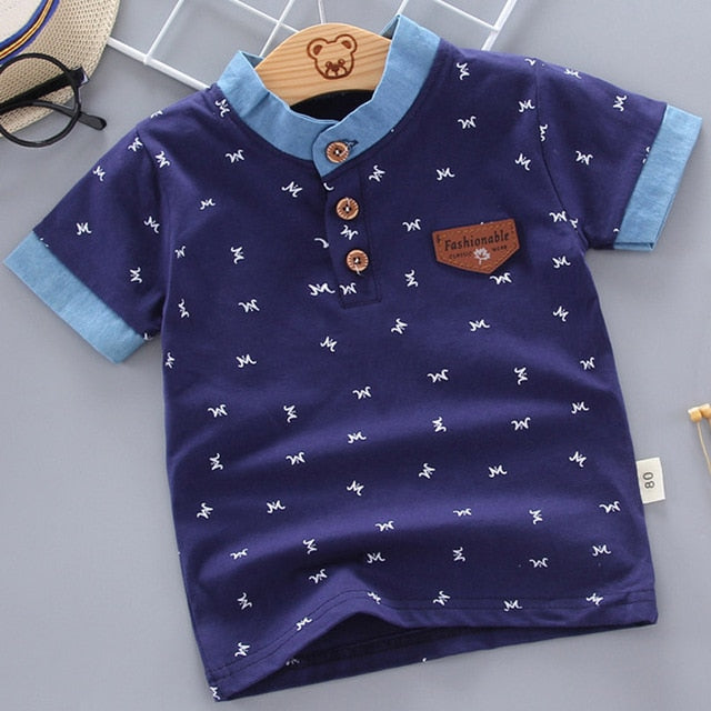 2021 Sommer Baby Jungen Poloshirts Kurzarm Anker Revers Kleidung für Mädchen Odell Baumwolle Atmungsaktive Kinder Tops Outwear 12M-5Y