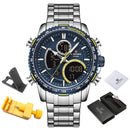 Reloj NAVIFORCE para hombre, relojes deportivos de esfera grande de marca de lujo, cronógrafo para hombre, reloj de pulsera de cuarzo, reloj Masculino con fecha