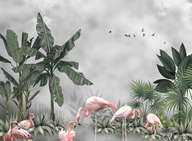 Papel tapiz de hoja de plátano personalizado de Bacaz, Impresión de lienzo, Fondo de planta de bosque tropical lluvioso, Mural, decoración del hogar, papel de pared con foto 3d