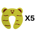 5 unids/lote de protección de seguridad para bebés, Tope de seguridad para puerta de animales bonitos, cerradura de tarjeta para bebés, Protector de dedos para el cuidado de recién nacidos