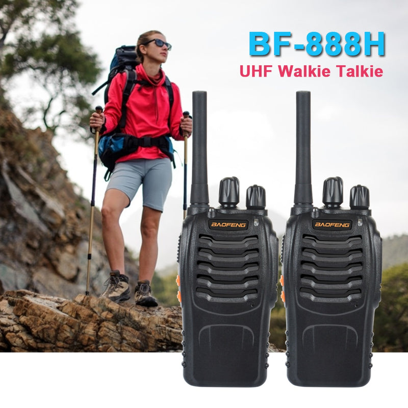 Walkie Talkie UHF Baofeng BF-888H 400-470MHz 16CH VOX Gekoppeltes tragbares Zwei-Wege-Funkgerät 2 Stück mit USB-Ladegerät