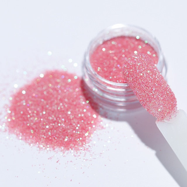 Holographics Powder Nail Glitter Laser Silber Pink Glitter Chrome Nail Powder Shimmer Gel Polish Flakes für Pigmentstaub