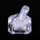 Polvo holográfico brillo de uñas láser plata rosa brillo cromo polvo de uñas brillo Gel esmalte copos para polvo de pigmento