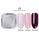 Polvo holográfico brillo de uñas láser plata rosa brillo cromo polvo de uñas brillo Gel esmalte copos para polvo de pigmento
