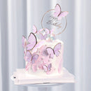 10pcs Happy Birthday Cake Toppers Cake Decoration Handmade Painted Butterfly Cake Topper For Wedding Birthday Party Baby Shower