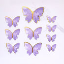 10pcs Happy Birthday Cake Toppers Cake Decoration Handmade Painted Butterfly Cake Topper For Wedding Birthday Party Baby Shower