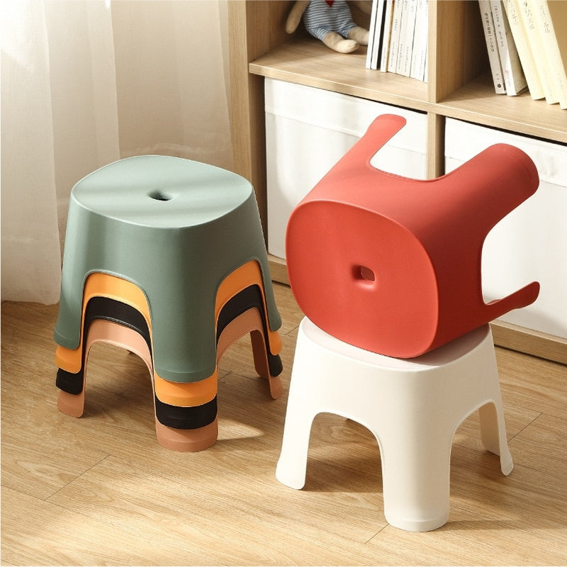 Household Bathroom Plastic Children's Stool Thickened  Anti-slip Shoe Changing Stool Kid's Stepping Bench Stable Bedside Stools