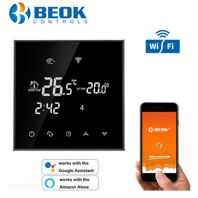 3A Water Floor Heating Smart WIFI Thermostat and Normal Closed Actuator and 8 Sub-chamber Hub Controller for Gas Boiler