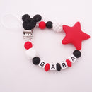 Mauskopf-Stil, handgefertigt, personalisierter Name, Schnullerclips, Silikon-Attaché, Tetine, personalisieren, Infant Chupetero Personalizado