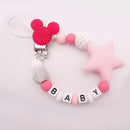 Mauskopf-Stil, handgefertigt, personalisierter Name, Schnullerclips, Silikon-Attaché, Tetine, personalisieren, Infant Chupetero Personalizado