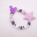 Mauskopf-Stil, handgefertigt, personalisierter Name, Schnullerclips, Silikon-Attaché, Tetine, personalisieren, Infant Chupetero Personalizado