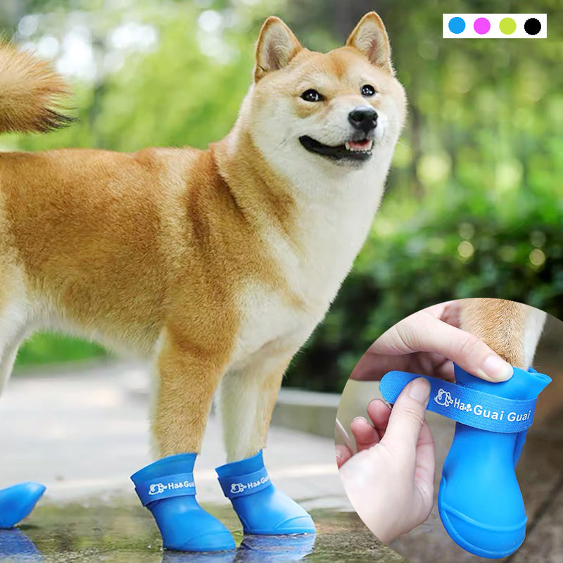 Pet Dog Rainshoes Wasserdichte Silikon-Hundeschuhe Anti-Rutsch-Stiefel für kleine mittelgroße Hunde Katzen regnerische Tage Erscheinen Heimtierbedarf