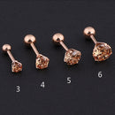 1 pcs Medical Stainless steel Crystal Zircon Ear Studs Earrings For Women/Men 4 Prong Tragus Cartilage Piercing Jewelry