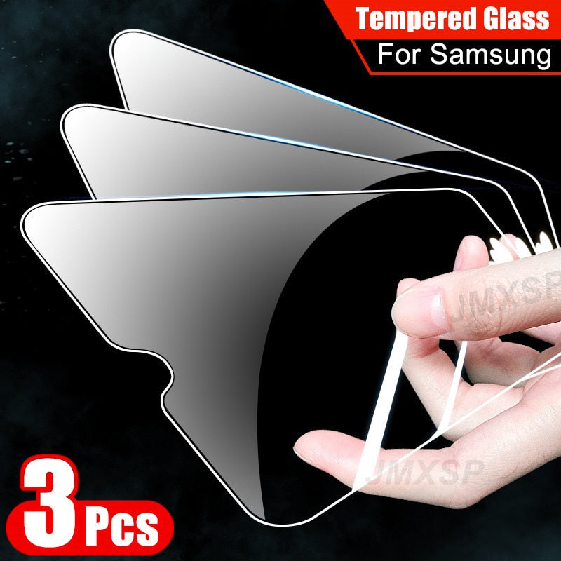 3Pcs Tempered Glass For Samsung Galaxy A01 A11 A21 A31 A41 A51 A71 Protective Glass M01 M11 M21 M31 M51 A10 A20 A30 A50 Glass