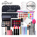 POPFEEL All-in-One-Make-up-Kit (Lidschatten, LiGloss, Lippenstift, Pinsel, Augenbrauen, Concealer) Beauty-Kosmetiktasche