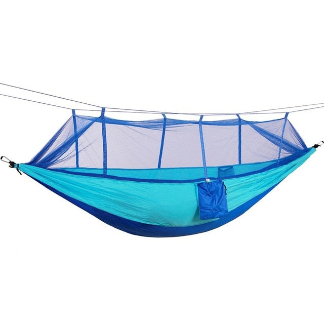 1-2 Person 260*140cm Camping Hammock Outdoor Mosquito Bug Net Portable Parachute Nylon  for Sleeping Travel Hiking
